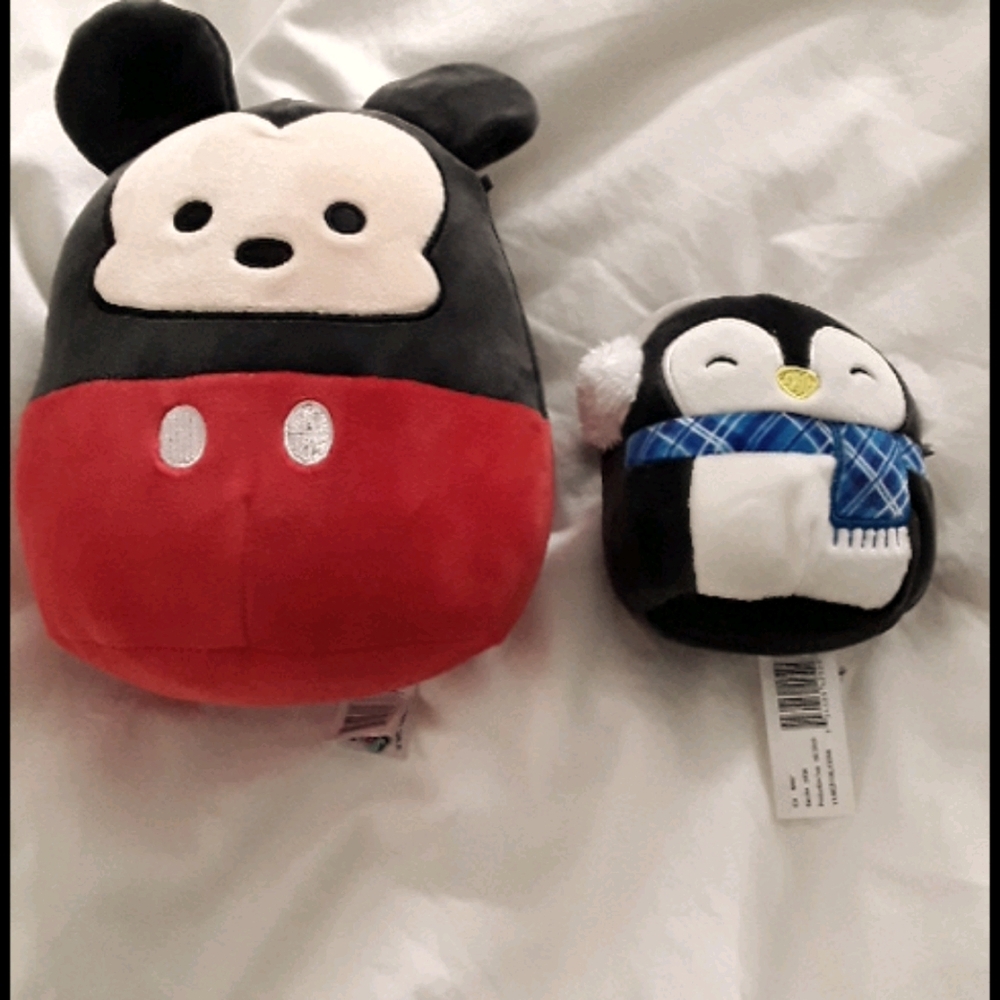 Mickey mouse and luna the penquin squsihmallow